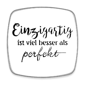 Einzigartig - Viereckiger Kühlschrankmagnet - Weiß - Vorne