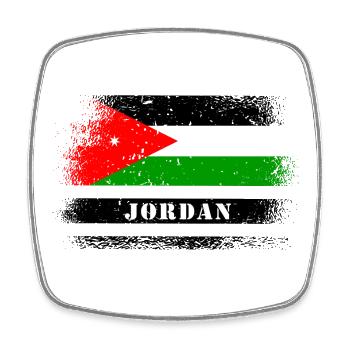 Drapeaux Jordan - Magnet carré - blanc - Devant