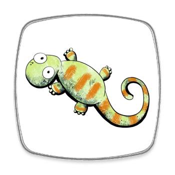 Happy Gecko I Lizard - Square fridge magnet - white - Front