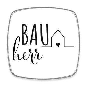 Bauherr Häuslebauer Hausbesitzer Hausbau - Viereckiger Kühlschrankmagnet - Weiß - Vorne