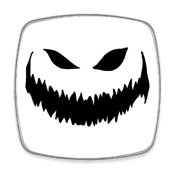 Halloween - Visage de citrouille - Magnet carré - blanc - Devant