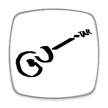 Guitar Pikto schwarz - Viereckiger Kühlschrankmagnet - Weiß - Vorne