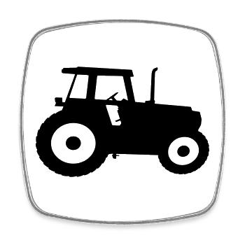 Traktor silhouette schattenriss landwirt maschine - Viereckiger Kühlschrankmagnet - Weiß - Vorne