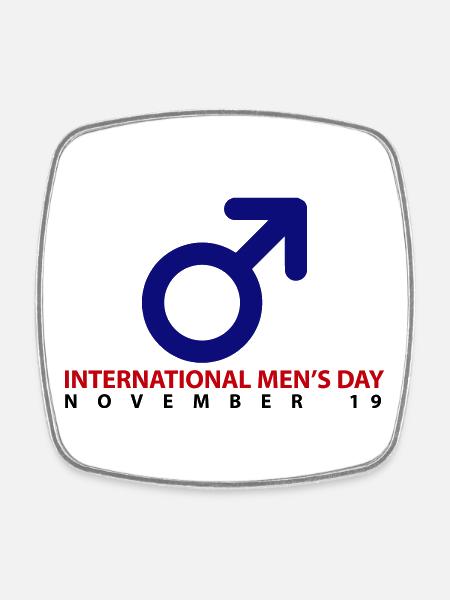 International Men's Day - Square fridge magnet - white