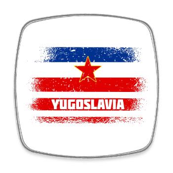 Drapeaux vintage Yougoslavie - Magnet carré - blanc - Devant