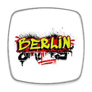 Berlin graffiti design - Square fridge magnet - white - Front