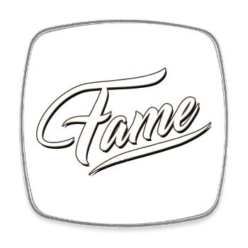 fame fameous berühmt beliebt gewinner bekannt - Viereckiger Kühlschrankmagnet - Weiß - Vorne