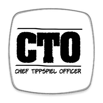 CEO des Tippspiels - CTO - Chief Tippspiel Officer - Viereckiger Kühlschrankmagnet - Weiß - Vorne