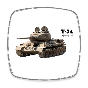 Panzer - Viereckiger Kühlschrankmagnet - Weiß - Vorne