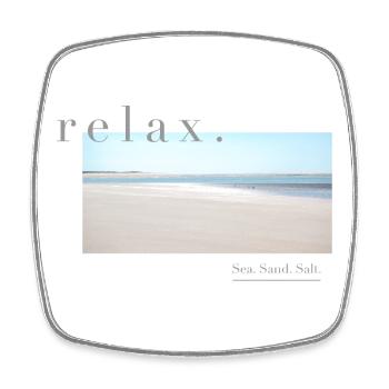 Relax – Sea Sand Salt - Viereckiger Kühlschrankmagnet - Weiß - Vorne