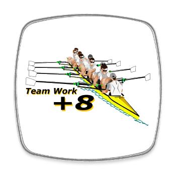 Rowing Equipment +8 Oars - Square fridge magnet - white - Front