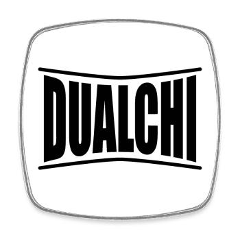 t-shirt Dualchi t-shirt Sardinia gift idea - Square fridge magnet - white - Front