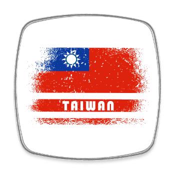 Taiwan vintage flag design - Square fridge magnet - white - Front