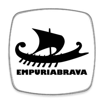 Ship Empuriabrava - Square fridge magnet - white - Front