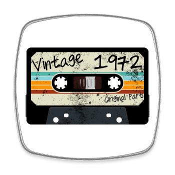 Jahrgang 1972 original - Viereckiger Kühlschrankmagnet - Weiß - Vorne