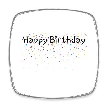 Confetti Happy Birthday - Square fridge magnet - white - Front