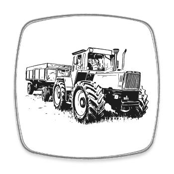 MB trac 1600 turbo | Tractor - Square fridge magnet - white - Front
