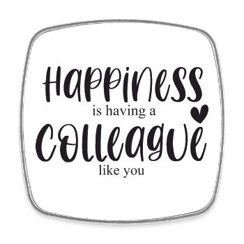 Colleague & Colleague Happiness Work Birthday Thank you - Square fridge magnet - white - Front