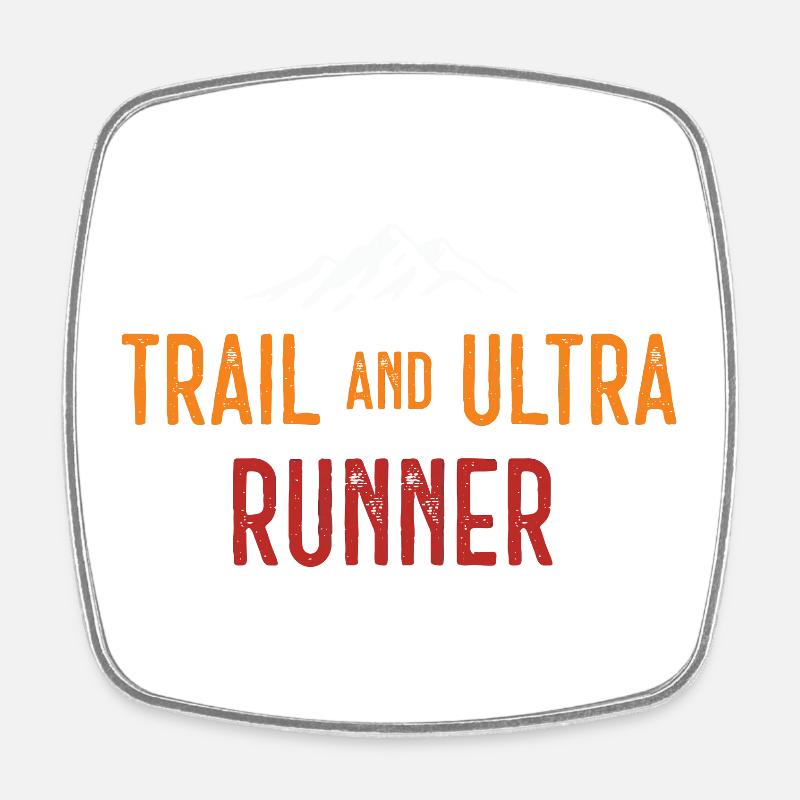Trail and Ultra Runner - Square fridge magnet - white