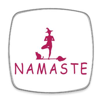Sorcière de Yoga - Magnet carré - blanc - Devant