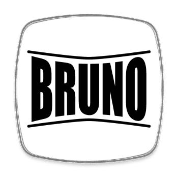 Bruno T-Shirt Geschenkidee - Viereckiger Kühlschrankmagnet - Weiß - Vorne