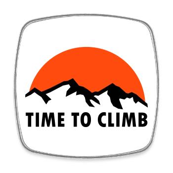 Time to climb (mountains, sun) - Square fridge magnet - white - Front