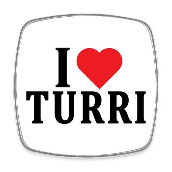 t-shirt Io amo Turri t-shirt Sardegna - Square fridge magnet - white - Front
