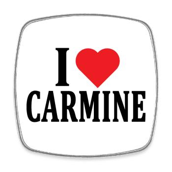 I love Carmine t-shirt gift idea - Square fridge magnet - white - Front