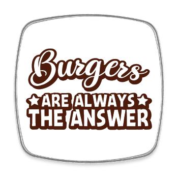 Burger Liebe Grafik - Viereckiger Kühlschrankmagnet - Weiß - Vorne