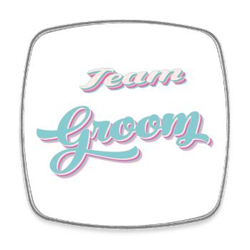 Team du marié team groom - Magnet carré - blanc - Devant