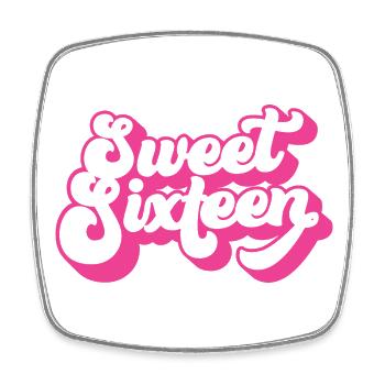 Sweet Sixteen süßes Geschenk zum 16. Geburtstag 16 Jahre alt - Viereckiger Kühlschrankmagnet - Weiß - Vorne