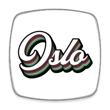Oslo City - Modern Typography Motif - Square fridge magnet - white - Front
