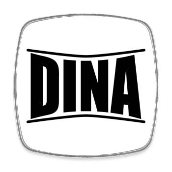T-shirt Dina t-shirt idée cadeau - Magnet carré - blanc - Devant