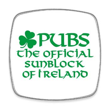 Funny beer pubs the official sunblock of Ireland - Square fridge magnet - white - Front