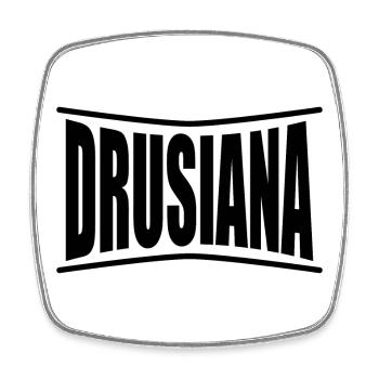 Drusiana T-Shirt Geschenkidee - Viereckiger Kühlschrankmagnet - Weiß - Vorne