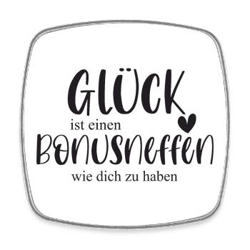 Neffe Bonusneffe Stiefneffe Familie Geschenk Glück - Viereckiger Kühlschrankmagnet - Weiß - Vorne