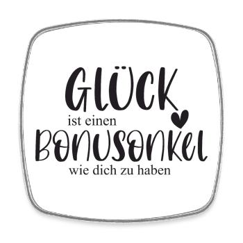 Onkel Bonusonkel Patenonkel Familie Geschenk Glück - Viereckiger Kühlschrankmagnet - Weiß - Vorne