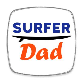 Surfer dad (Surfbrett) - Viereckiger Kühlschrankmagnet - Weiß - Vorne
