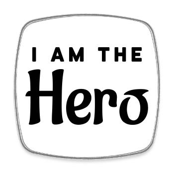 I'm the hero - Square fridge magnet - white - Front
