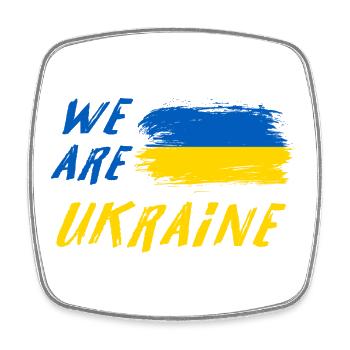 we are Ukraine - Square fridge magnet - white - Front
