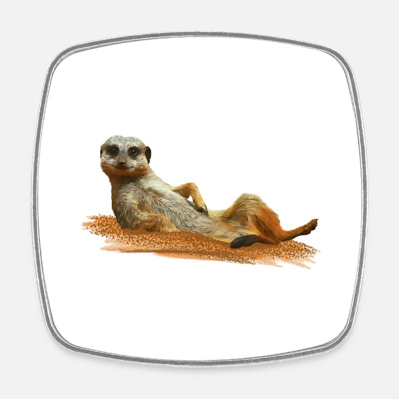 Suricate - Magnet carré - blanc