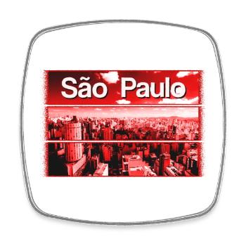 Rote Stadtsilhouette São Paulo - Viereckiger Kühlschrankmagnet - Weiß - Vorne