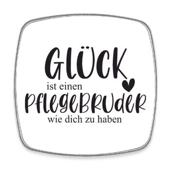 Pflegebruder Bruder Familie Geschenk Pflegefamilie - Viereckiger Kühlschrankmagnet - Weiß - Vorne