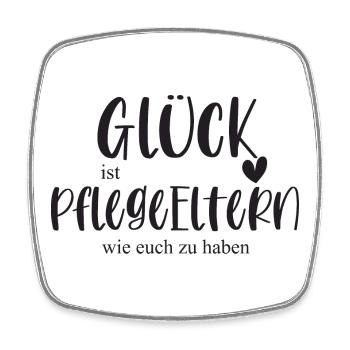 Pflegeeltern Eltern Familie Geschenk Pflegefamilie - Viereckiger Kühlschrankmagnet - Weiß - Vorne