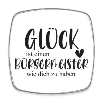 Bürgermeister Ehrenamt Stadt Gemeinde Geschenk - Viereckiger Kühlschrankmagnet - Weiß - Vorne