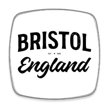 Bristol England Lettering Vintage - Square fridge magnet - white - Front