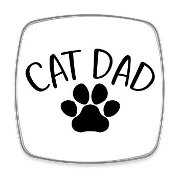 Cat Dad - Mignon Paw Cat Lover Dad Cat Owner - Magnet carré - blanc - Devant