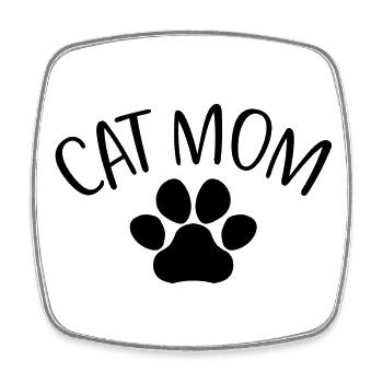 Cat Mom - Mignon Paw Cat Lover Maman Propriétaire de chat - Magnet carré - blanc - Devant