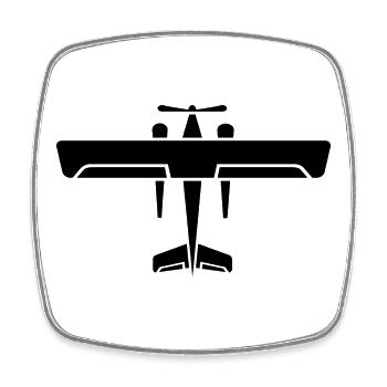 Airplane Icon Flying Icon Pilot Pilot Graphic - Square fridge magnet - white - Front