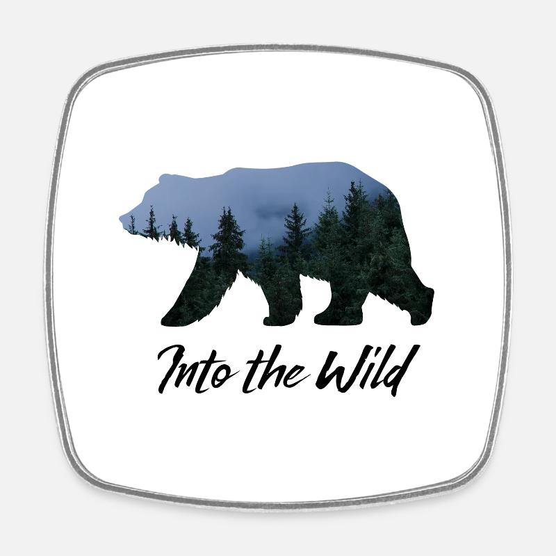Into the wild - Viereckiger Kühlschrankmagnet - Weiß